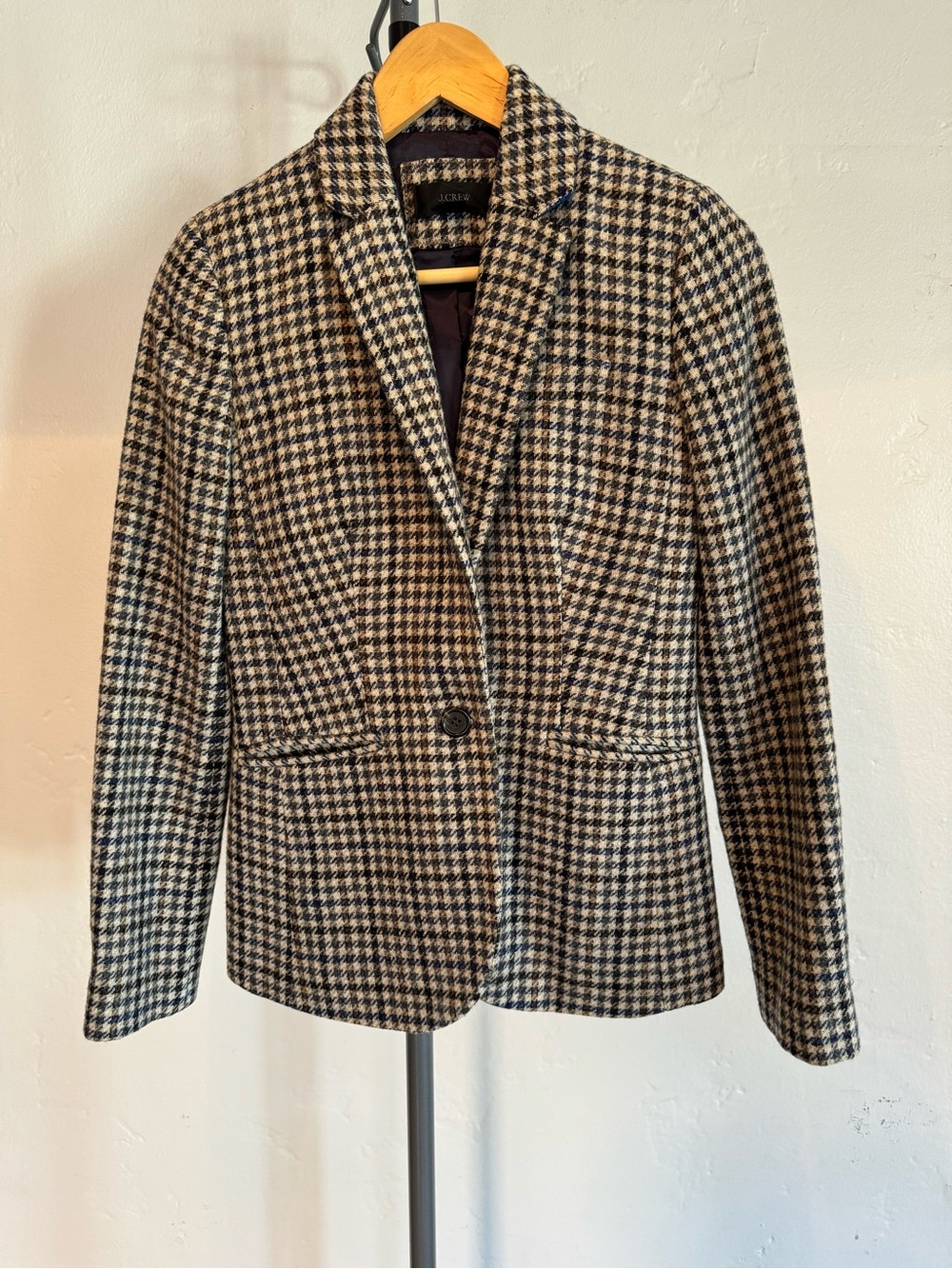 J. Crew Houndstooth Wool-Blend Blazer